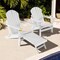 Patio All-Weather Folding Adirondack Chair with Pull-Out Ottoman